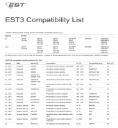EST 3 Compatability list